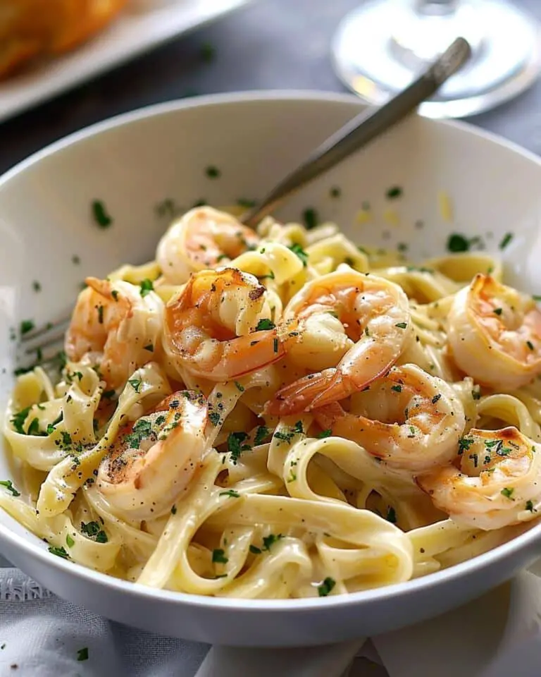 Fettuccine Alfredo With Shrimp