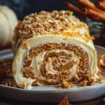 Creamy Pumpkin Spice Roll Cake