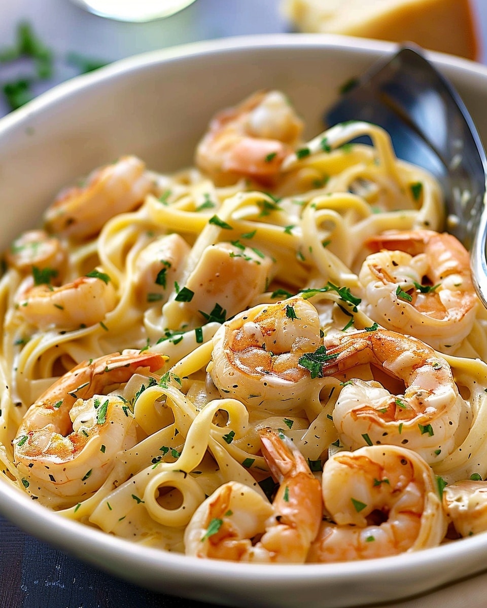 Fettuccine Alfredo With Shrimp