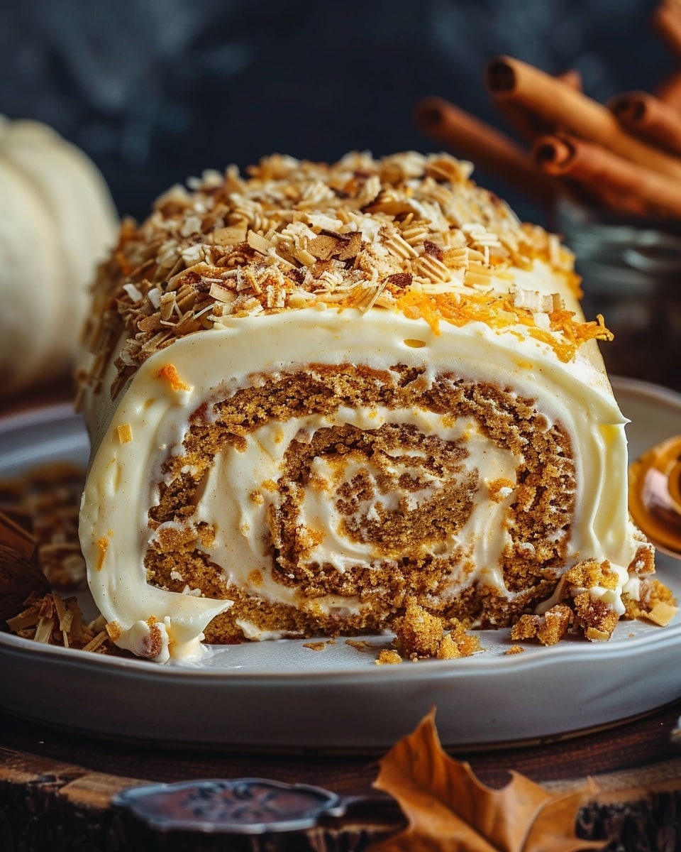 Creamy Pumpkin Spice Roll Cake