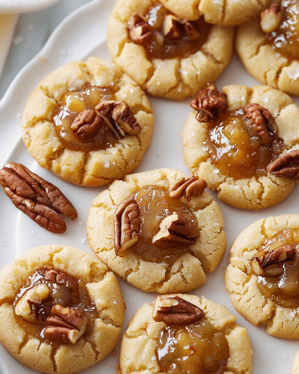 Pecan Pie Thumbprint Cookies