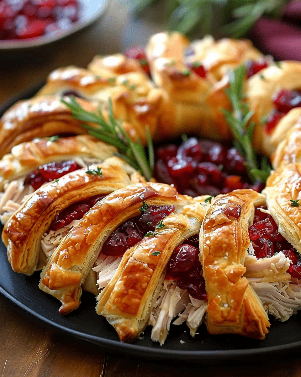 Savory Turkey and Cranberry Crescent Ring