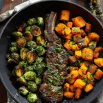 Garlic Butter Steak with Roasted Brussels Sprouts