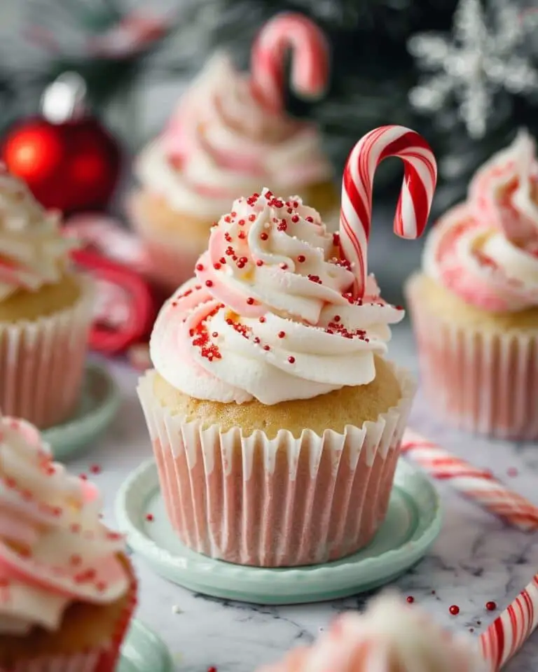 Delicious Candy Cane Cupcakes