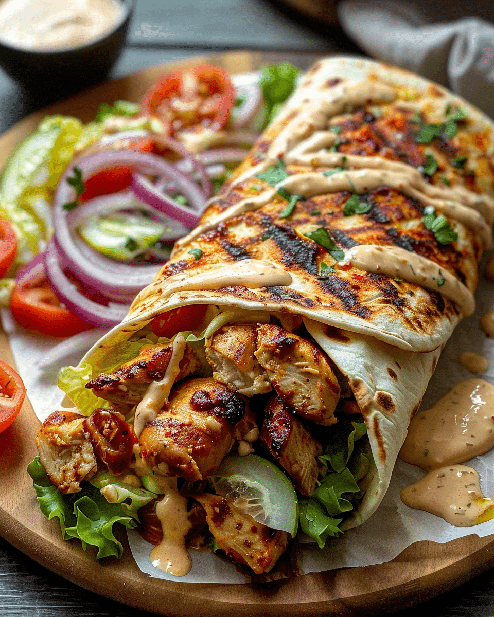 Chicken Shawarma with Creamy Garlic Sauce