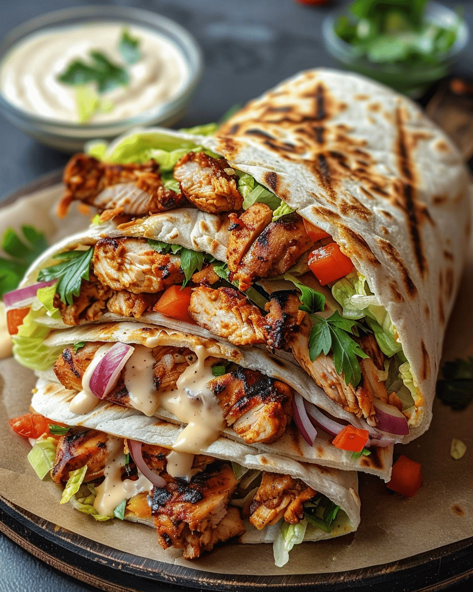 Chicken Shawarma with Creamy Garlic Sauce