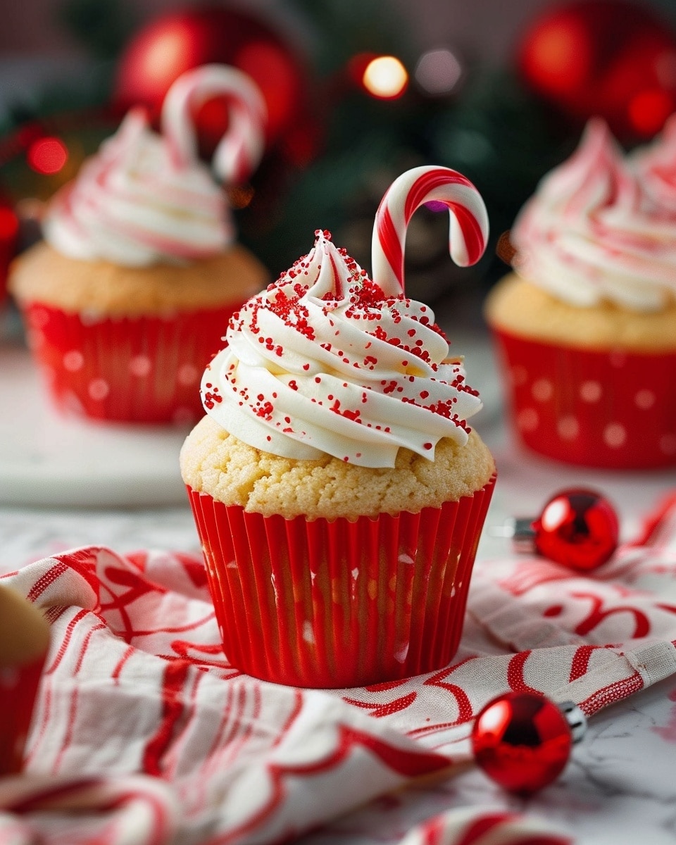 Delicious Candy Cane Cupcakes