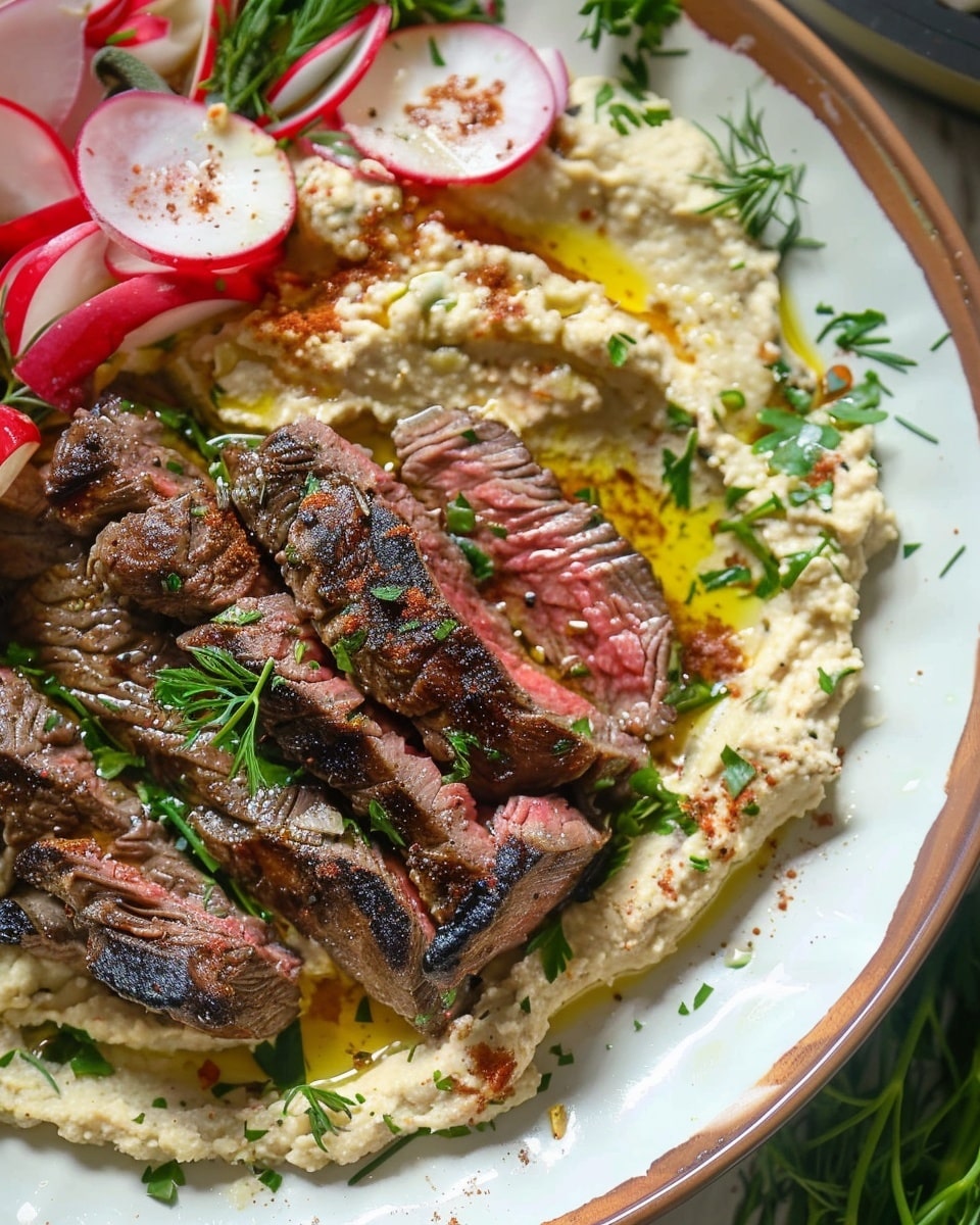 Homemade Hummus & Steak
