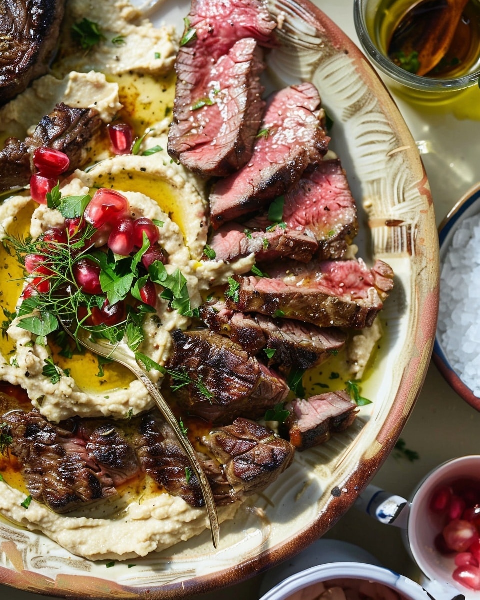 Homemade Hummus & Steak