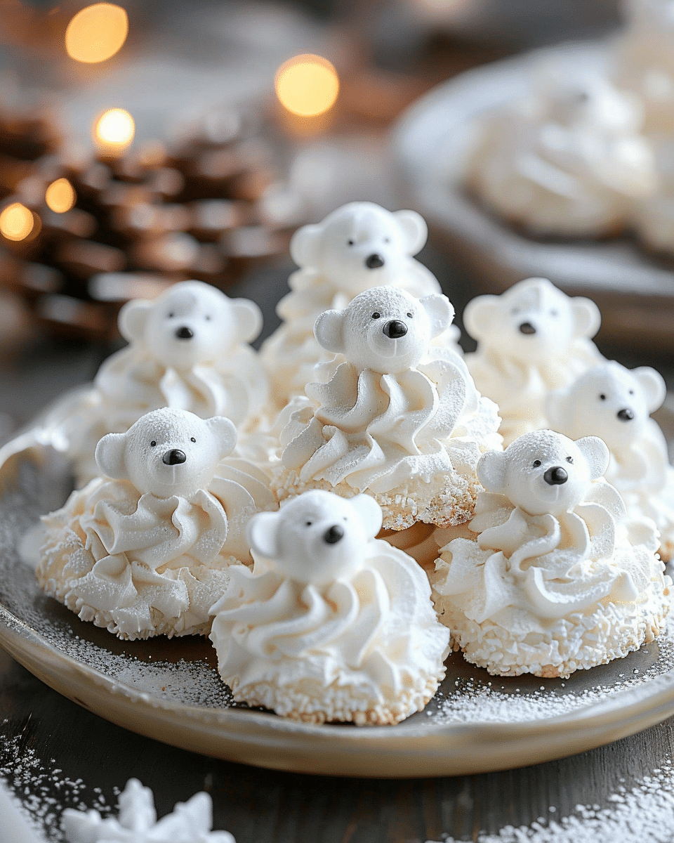 Polar Bear Meringue Kisses