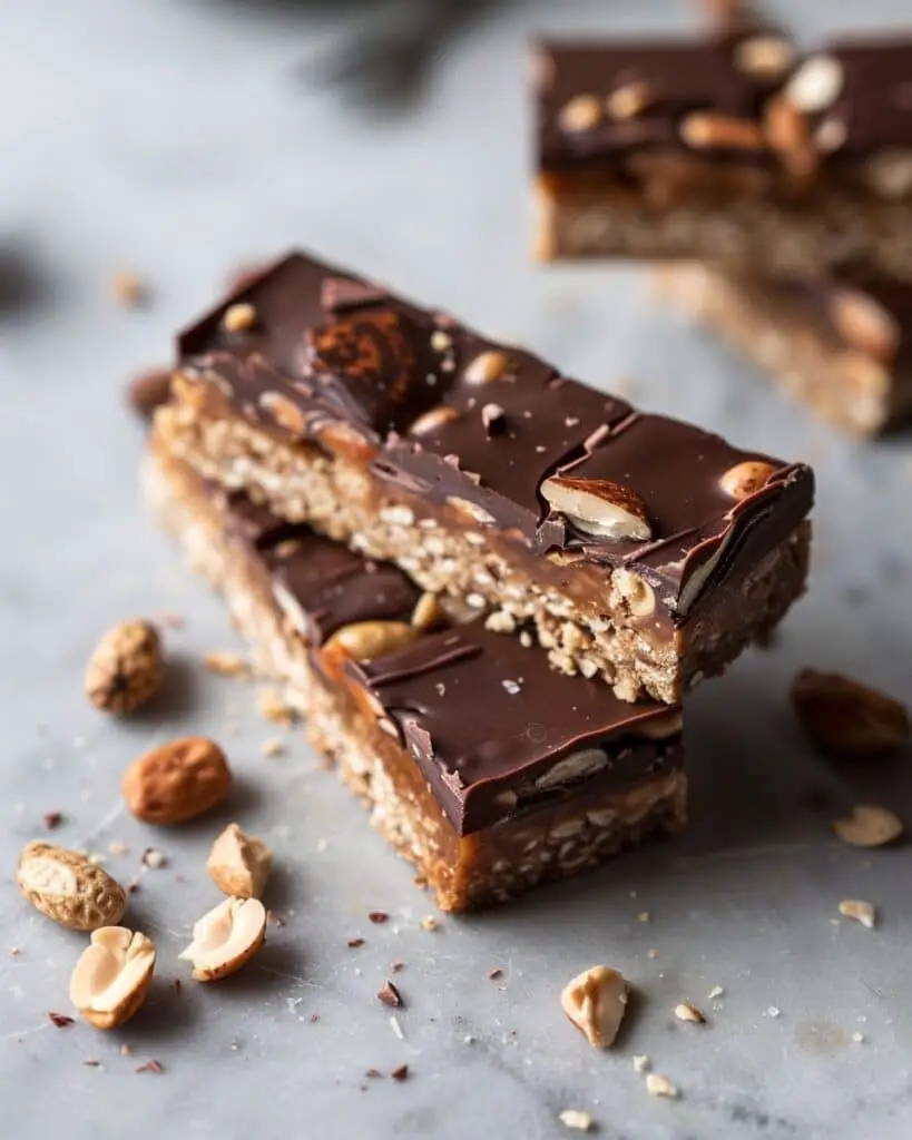 Peanut-Caramel Bars With Chocolate