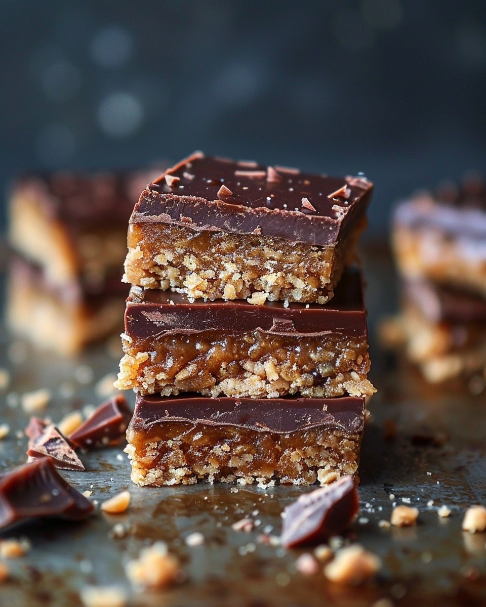 Peanut-Caramel Bars With Chocolate