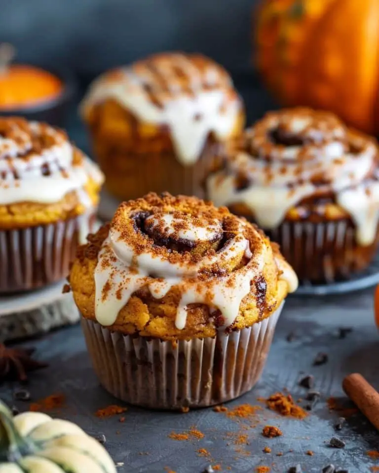 Pumpkin Cinnamon Roll Muffins