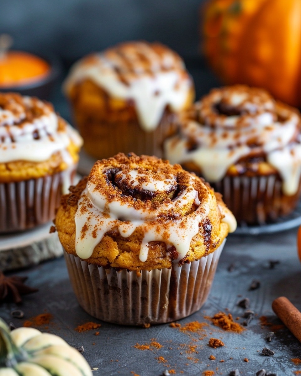Pumpkin Cinnamon Roll Muffins
