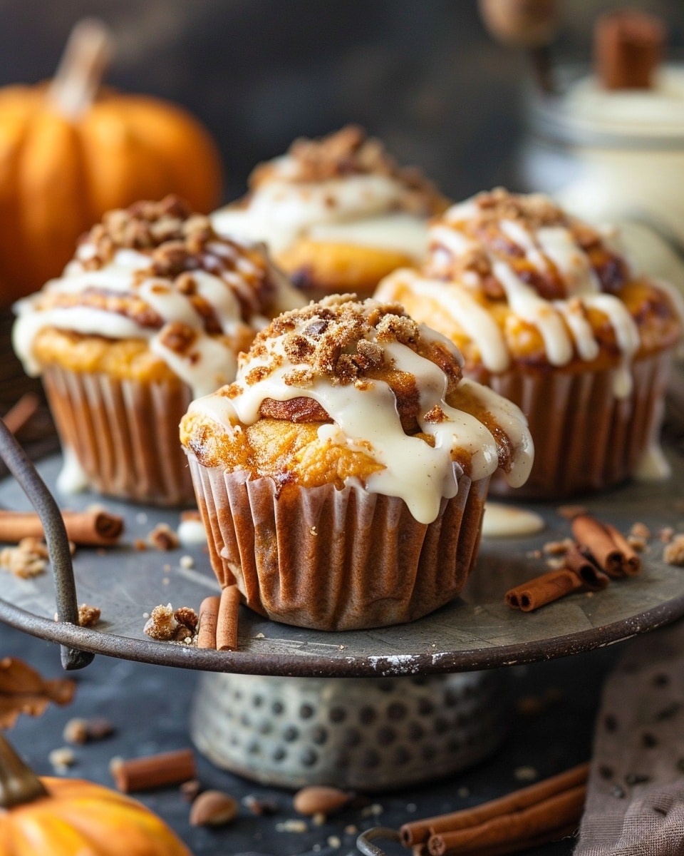 Pumpkin Cinnamon Roll Muffins