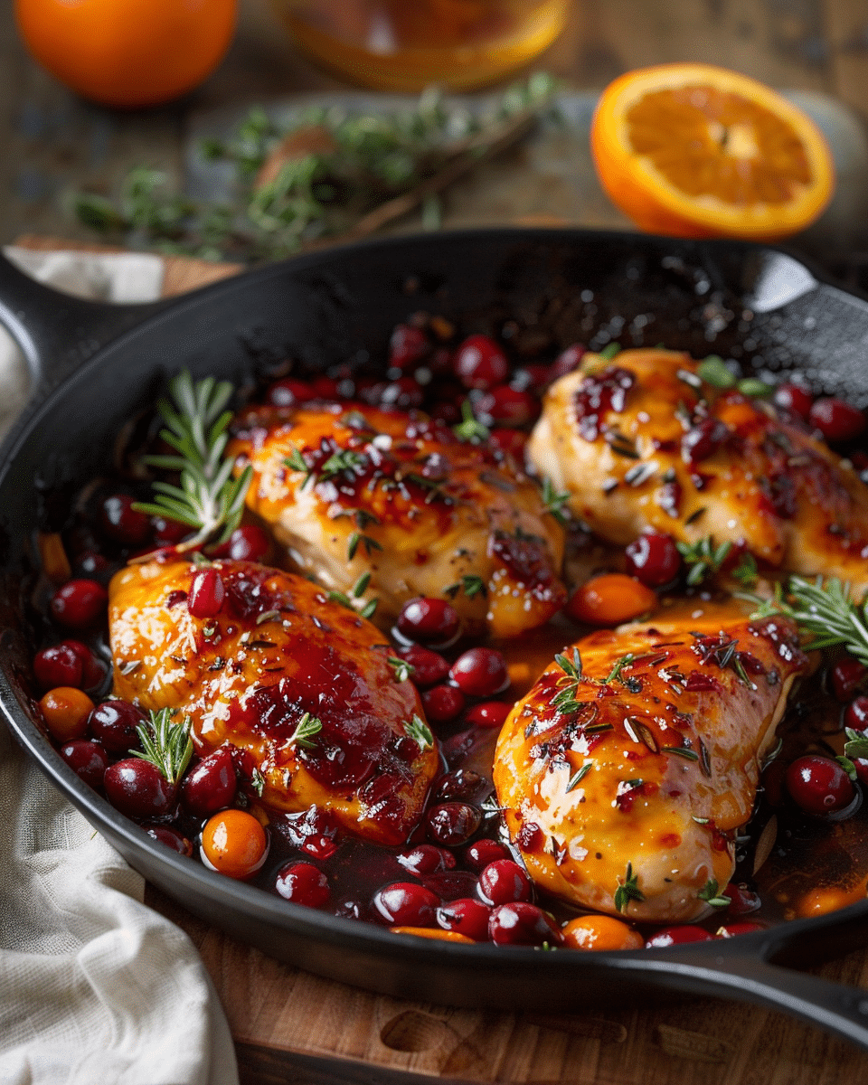 Skillet Cranberry Orange Chicken