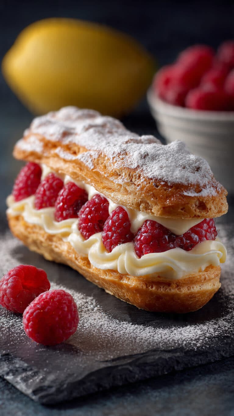 Lemon Raspberry Éclairs