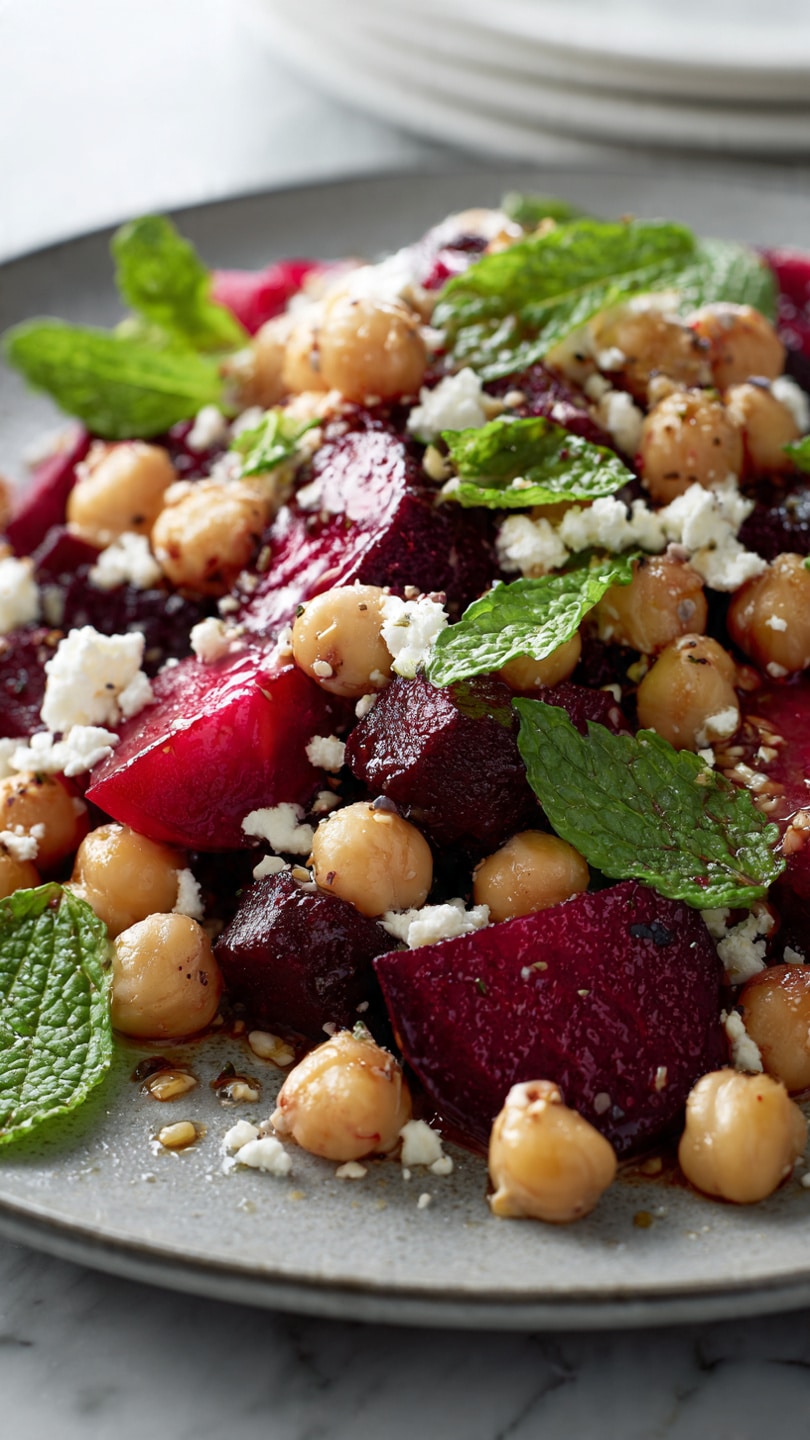 Fresh and Flavorful Chickpea Beet and Feta Salad