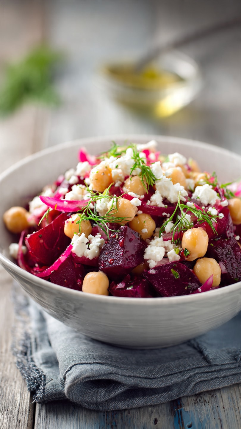 Fresh and Flavorful Chickpea Beet and Feta Salad