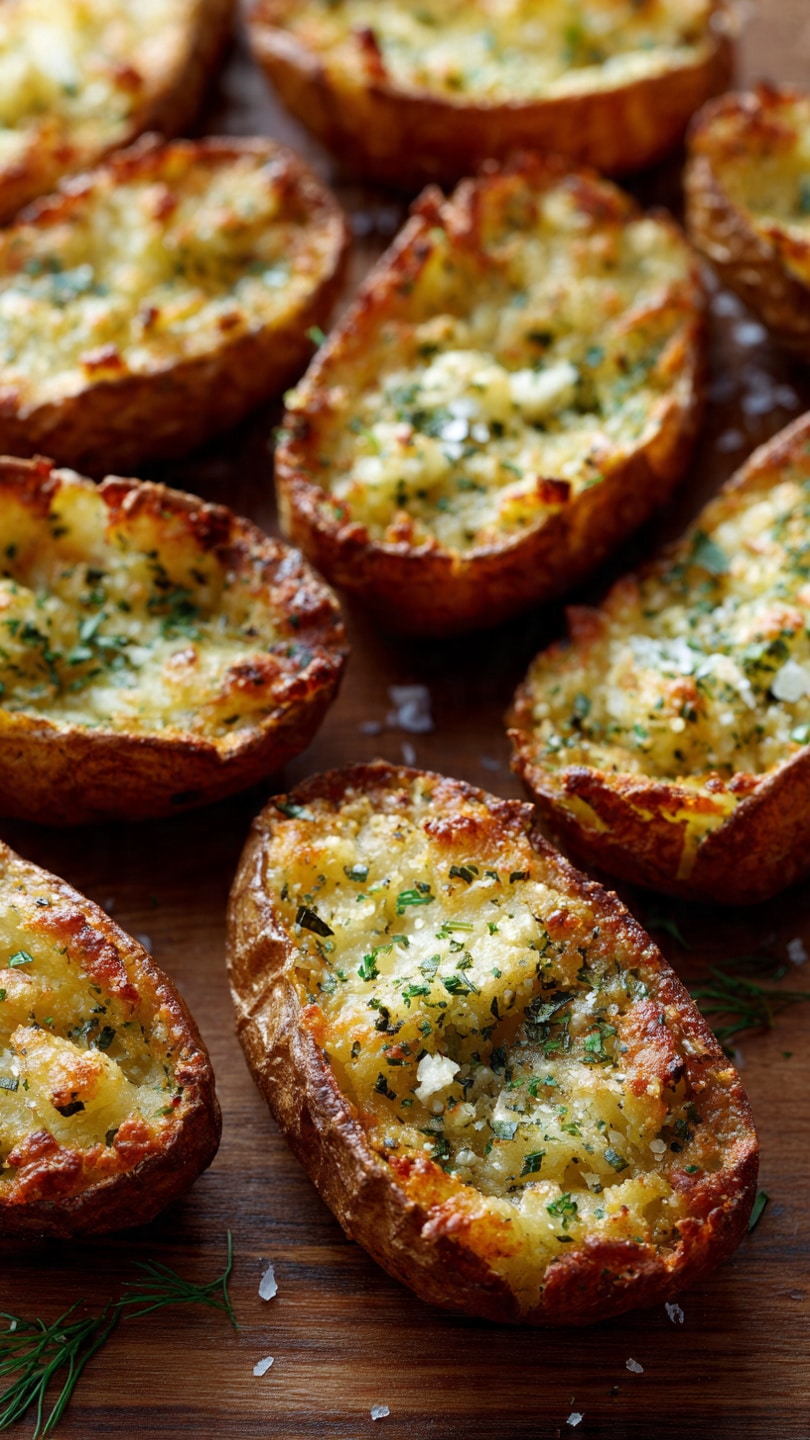 Crispy Garlic Herb Roasted Potato Skins
