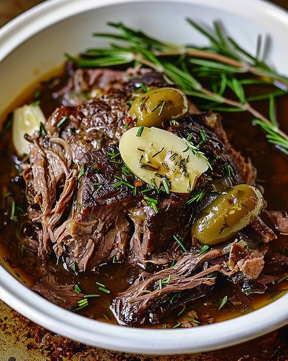 Slow Cooker Pepperoncini Beef Roast with Rosemary