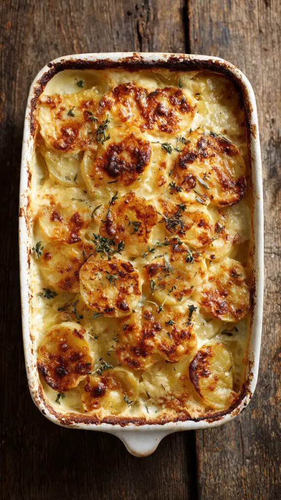 Creamy Baked Scalloped Potatoes with Gruyère and Thyme