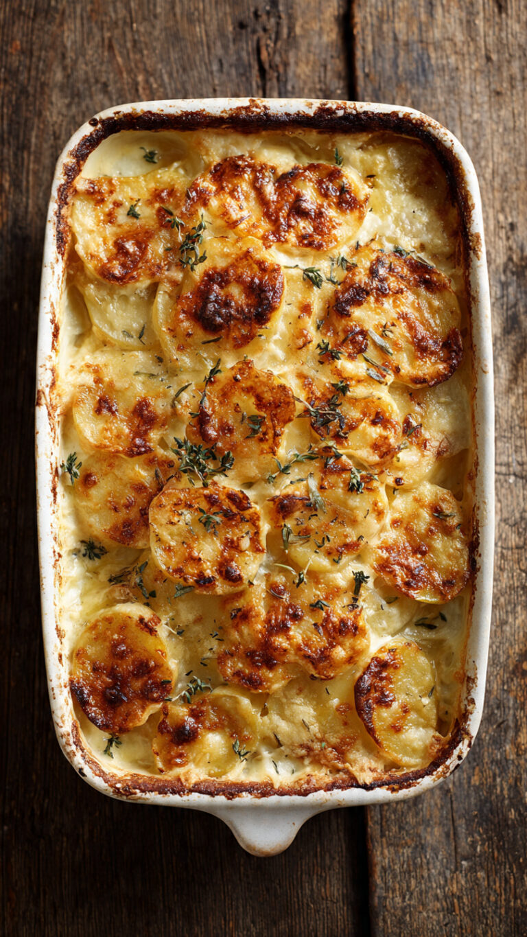 Creamy Baked Scalloped Potatoes with Gruyère and Thyme