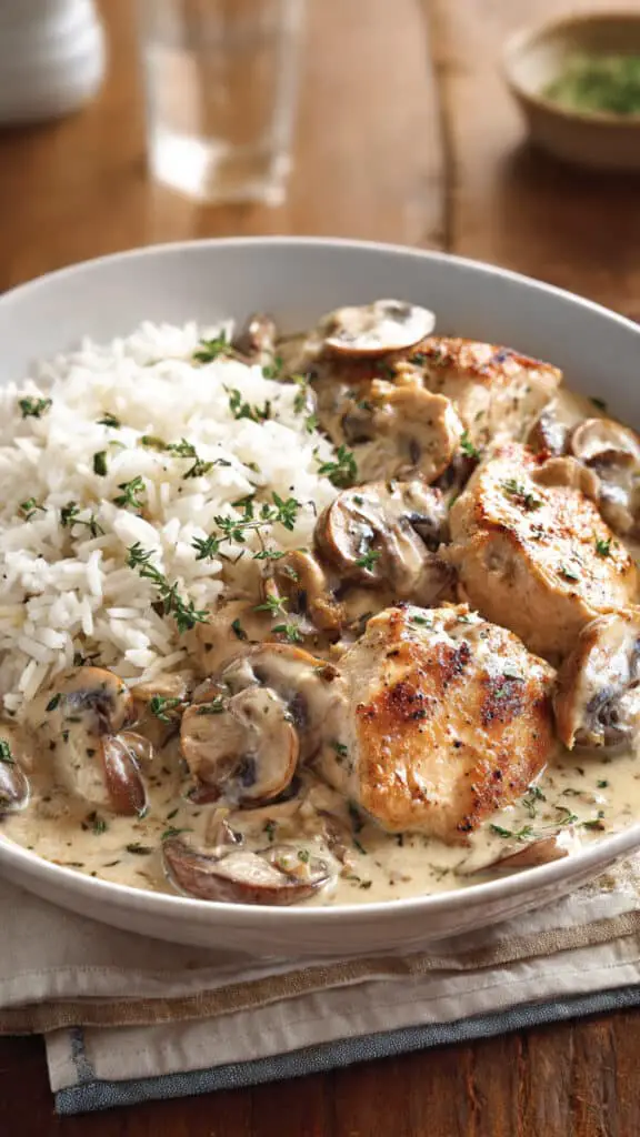 Creamy Chicken with Mushrooms and Dijon Sauce
