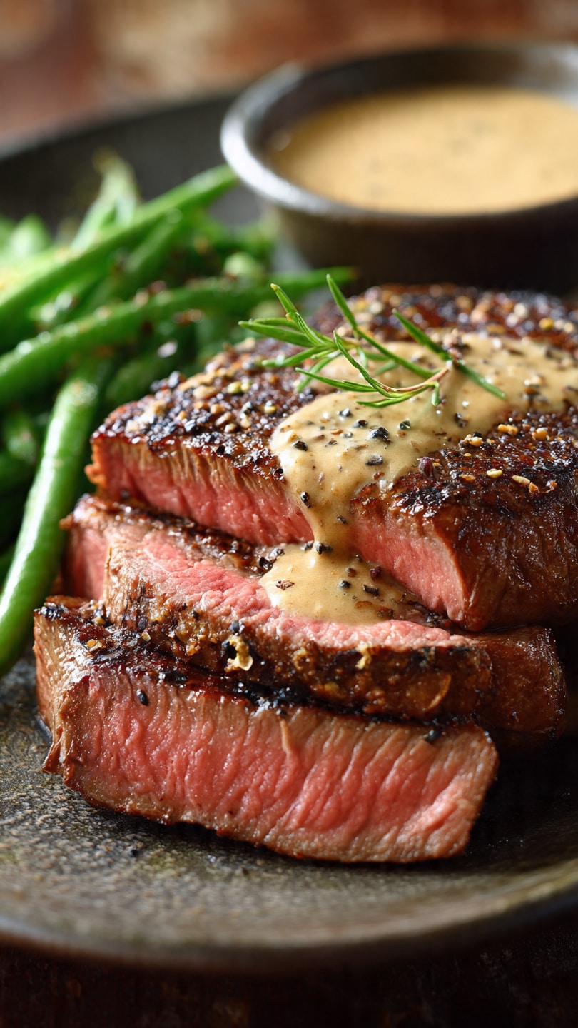 French Seared Steak with Cream Sauce