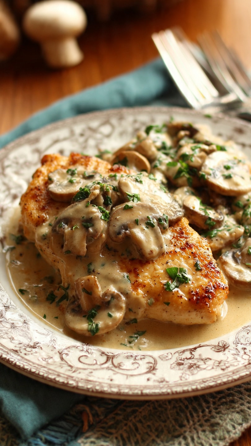 Creamy Chicken with Mushrooms and Dijon Sauce