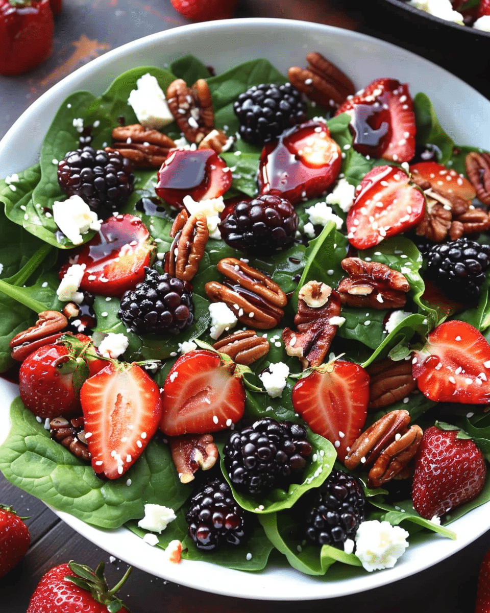 Strawberry Blackberry Spinach Salad