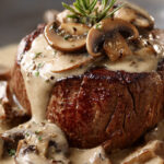Filet Mignon with Creamy Mushroom Shallot Sauce