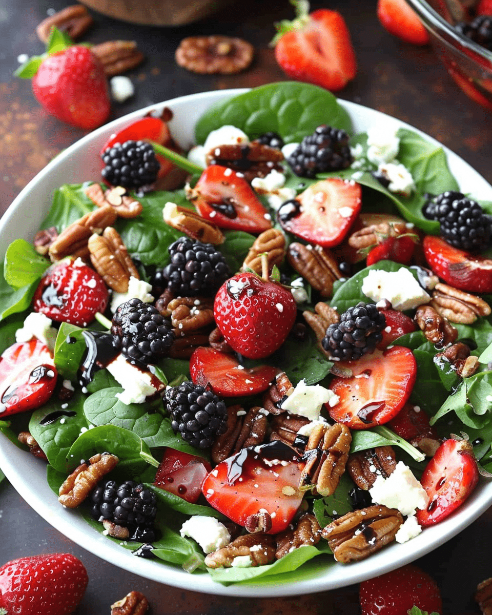 Strawberry Blackberry Spinach Salad