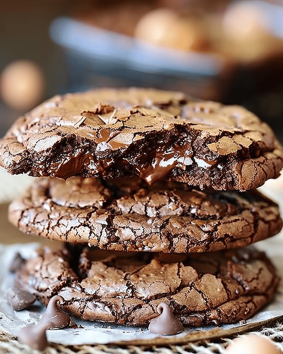 Double Chocolate Crackle Cookies
