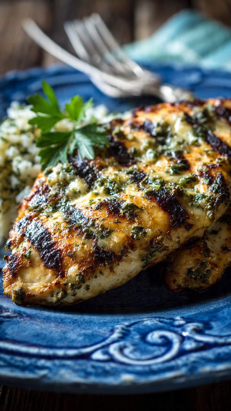 Grilled Salsa Verde Pepper Jack Chicken