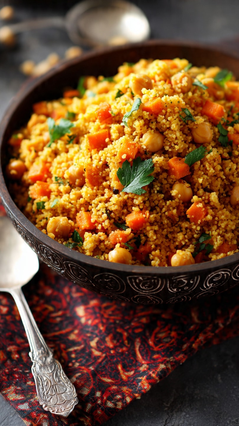 Moroccan-Spiced Chickpea and Carrot Couscous Salad
