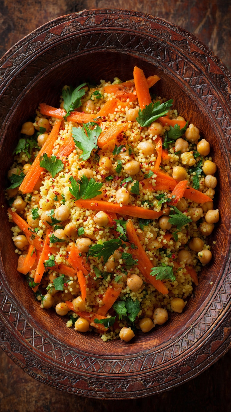 Moroccan-Spiced Chickpea and Carrot Couscous Salad