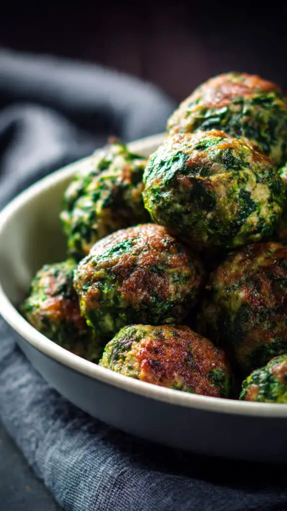 Easy Spinach & Garlic Meatballs