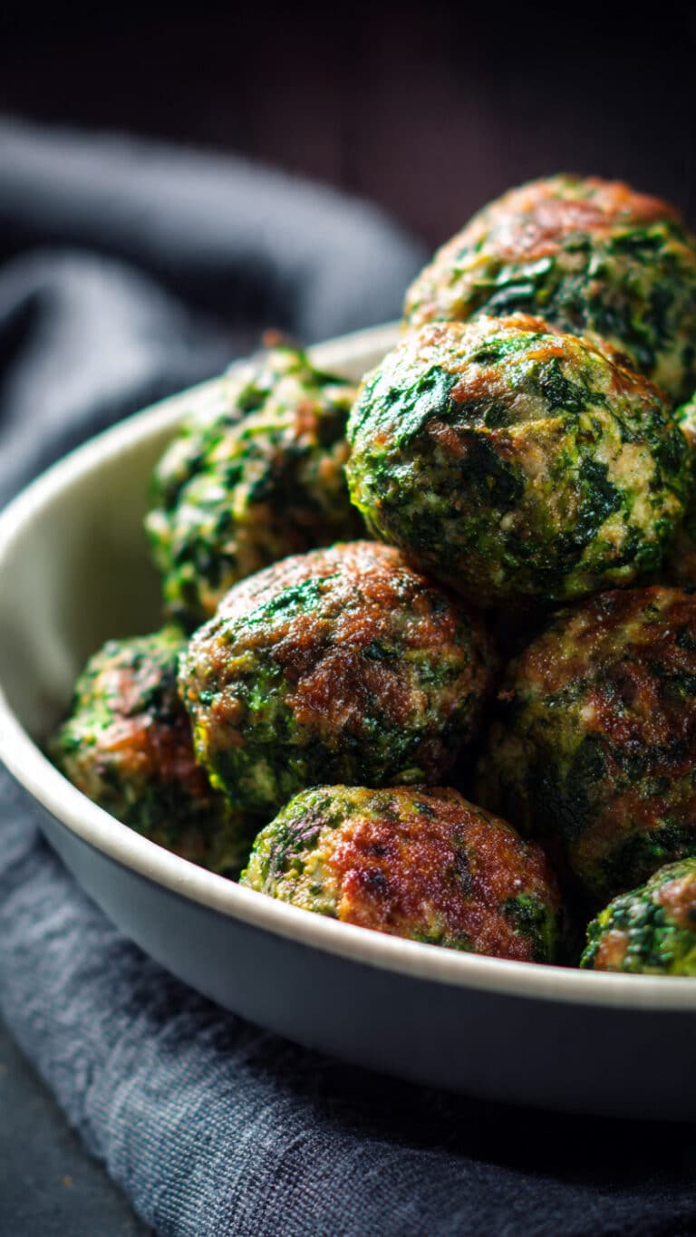 Easy Spinach & Garlic Meatballs