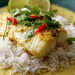 Coconut Lime Fish Curry with Jasmine Rice