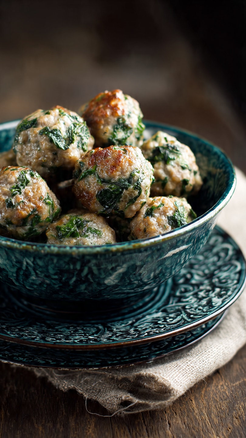Easy Spinach & Garlic Meatballs