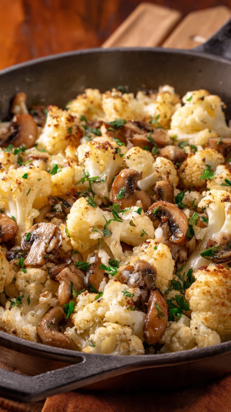 Garlic Cauliflower Mushroom Skillet
