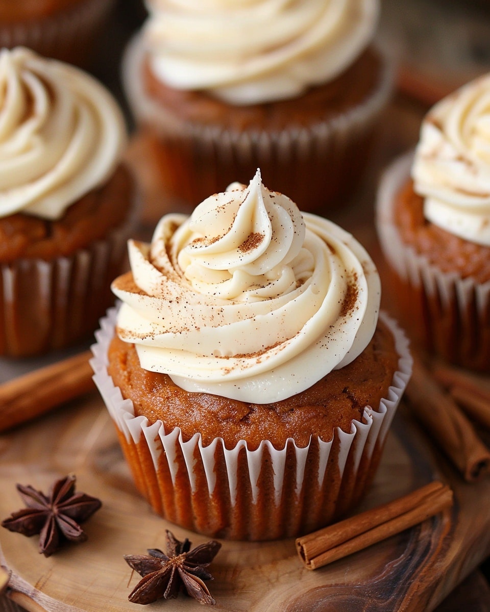 Pumpkin Cupcakes with Cinnamon Cream Cheese Frosting