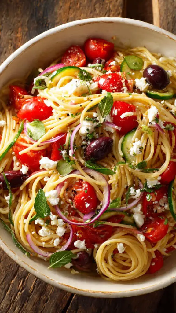 Greek Spaghetti Salad