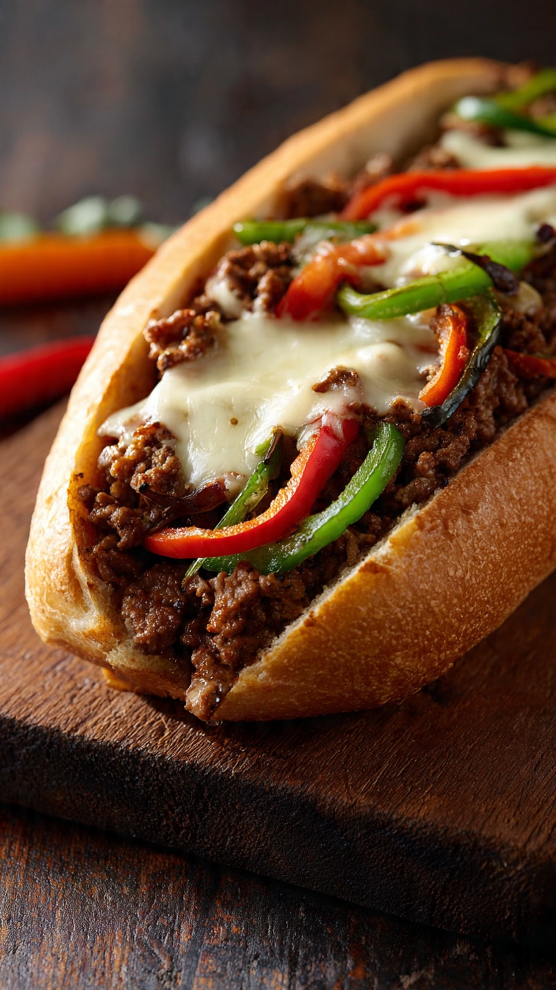 Ground Beef Philly Cheesesteaks