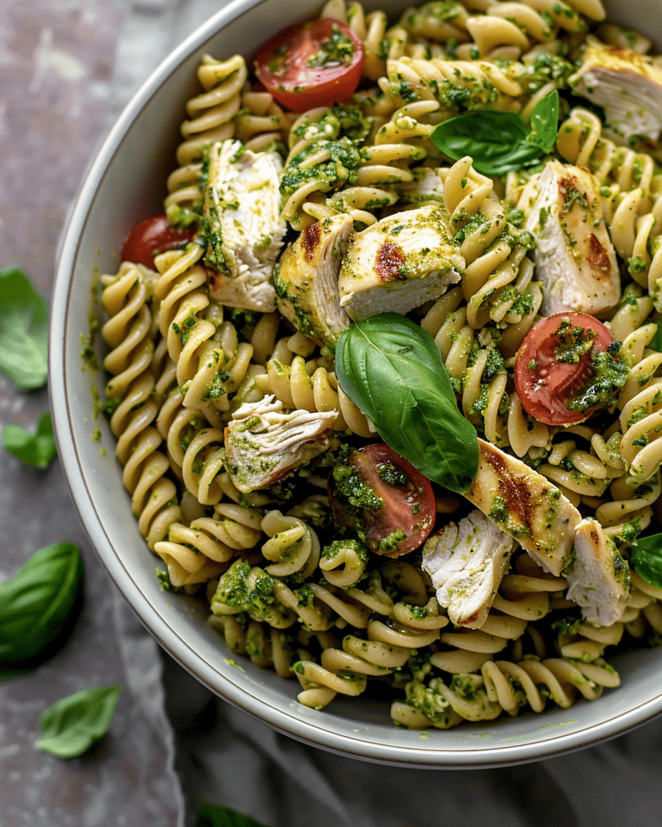 Easy Chicken Pesto Pasta Salad