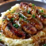 Bangers and Mash with Onion Gravy