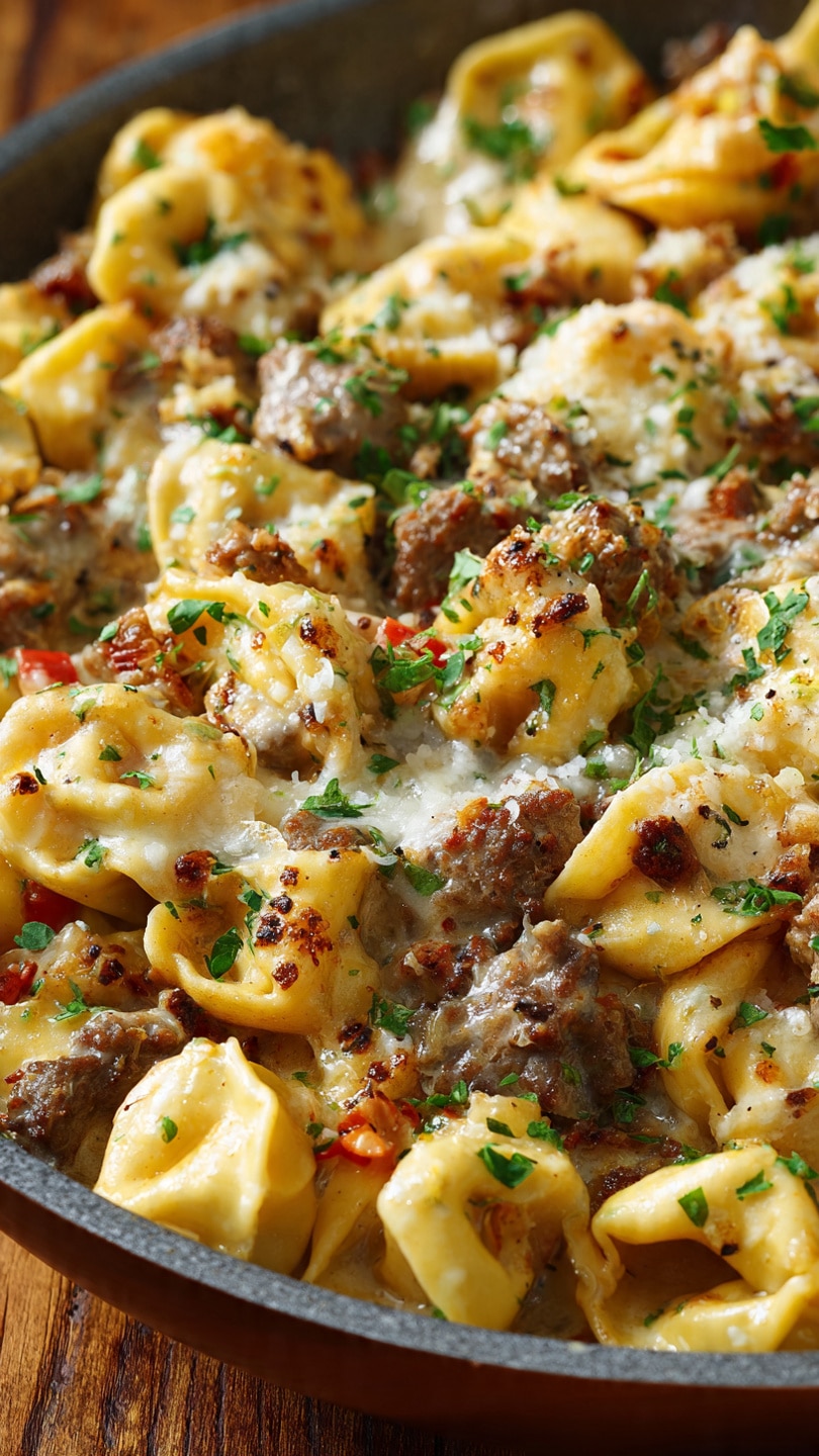 Philly Cheesesteak Tortellini Pasta