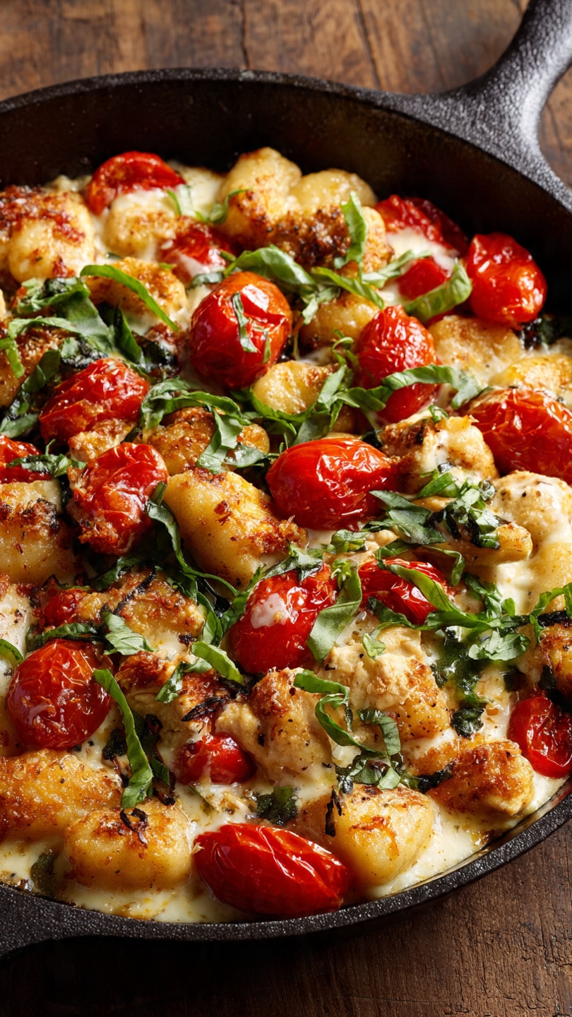 Caprese Chicken Gnocchi Skillet