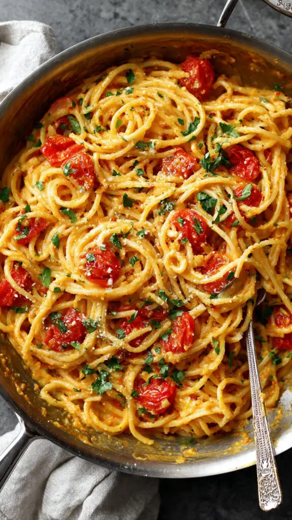 The Best Creamy Garlic Tomato Pasta